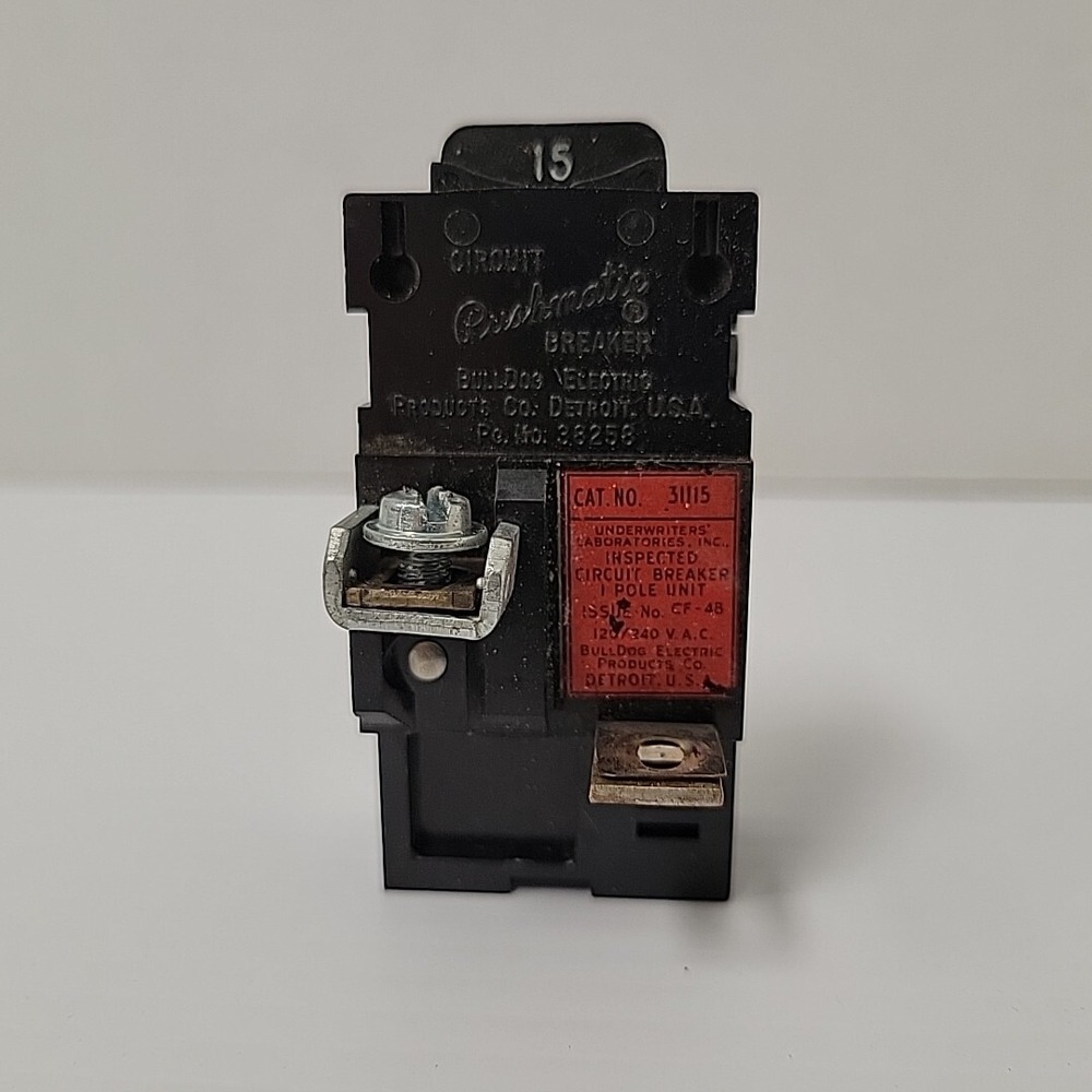 Bulldog Electric 31115 1 Pole 15A Pushmatic Breaker